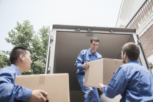 Local moving truck prepared for a residential move in Ruislip