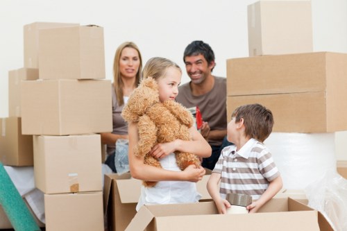 Packing checklist and boxes prepared for a move in Ruislip